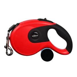 Red retractable dog leash – 16ft or 26ft for all dog sizes