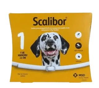 Buy Scalibor 25.6in dog collar, effective against fleas, ticks, and sandflies. BUY FOR DOG