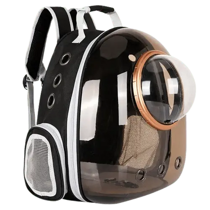 Secure pet carrier backpack for safe and convenient travel with your furry friend.