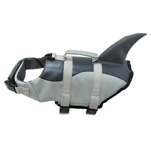 Shark dog life jacket for water safety and visibility