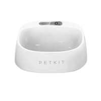 Smart dog bowl with digital scale display for accurate portion control.
