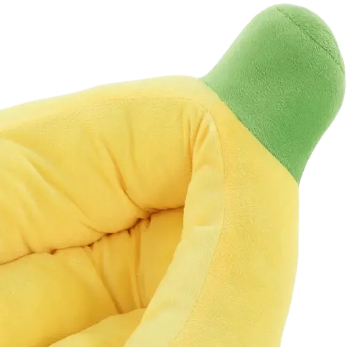 Playful and premium materials banana pet bed for pets.