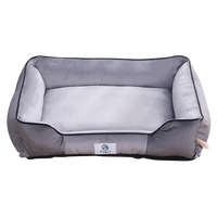 Stylish silver gray dog bed (S, M, L). Soft plush interior. Suits any home décor.