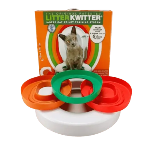 Top View of Cat Toilet Trainer with Step-by-Step Color Discs