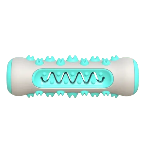 Turquoise dental chew toy for dogs – durable toothbrush toy for plaque and tartar control