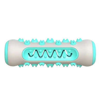 Turquoise dental chew toy for dogs – durable toothbrush toy for plaque and tartar control
