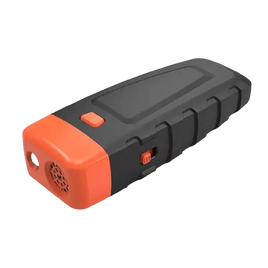 Portable ultrasonic dog barking stopper in black and orange – safe anti-bark training device for dogs.