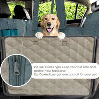 Pet seat cover protecting vehicle interior from pet hair and scratches. BUY FOR DOG