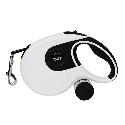 White long leash for dogs – 26ft retractable for small to large breeds