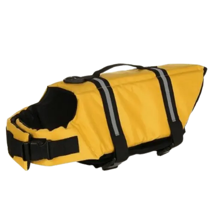 Bright Yellow Dog Swim Vest for Safety and Comfort. BUY FOR DOG