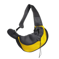 Yellow pet carrier with breathable mesh for comfortable pet outings. Buy for Dog