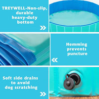 Summer cooling off made easy with Dog Swimming Pool™, highlighting its thick PVC construction and pet-friendly design.