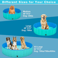 Portable and foldable Dog Swimming Pool™ ready for outdoor fun, illustrating the convenience and durability for pets and families alike.